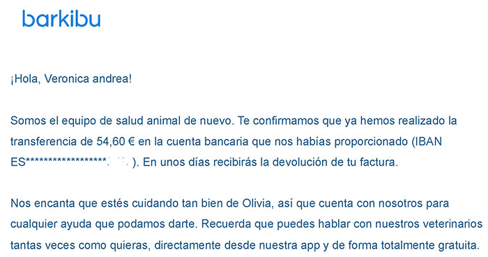 Reembolso de vacuna por Barkibu