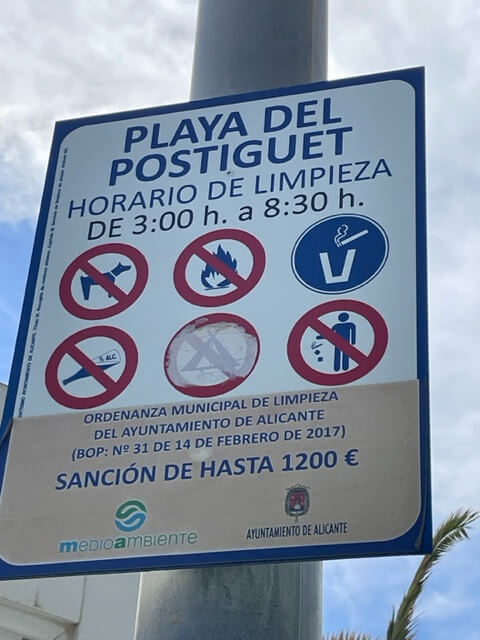 playa del postiguet Alicante no admite perros