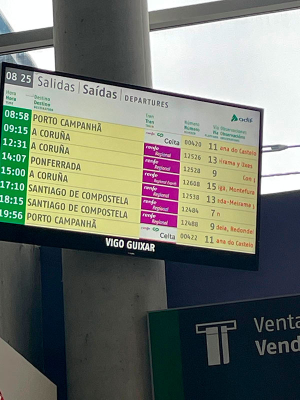 Tren Celta Vigo - Oporto